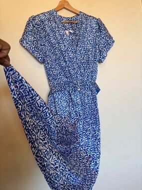 Vtg 70s Lady Carol of New York Wrap Midi Dress Belted Feminine Preppy USA Made